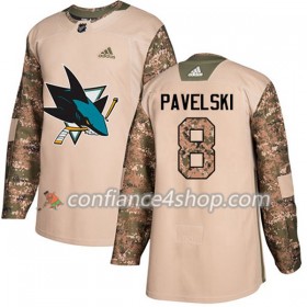 Adidas Maillot de Hockey San Jose Sharks Joe Pavelski 8 2017-2018 Camo Veterans Day Practice Authentic - Homme